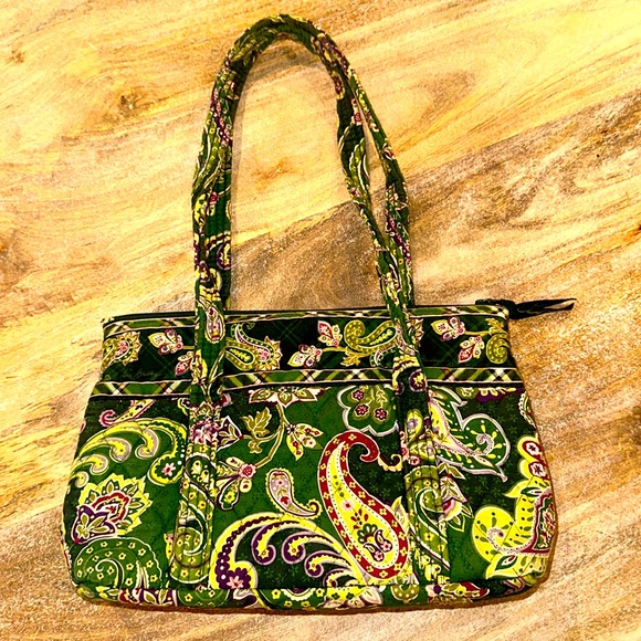 Vera Bradley Chelsea Green Paisley shoulder bag/tote - Picture 2 of 12